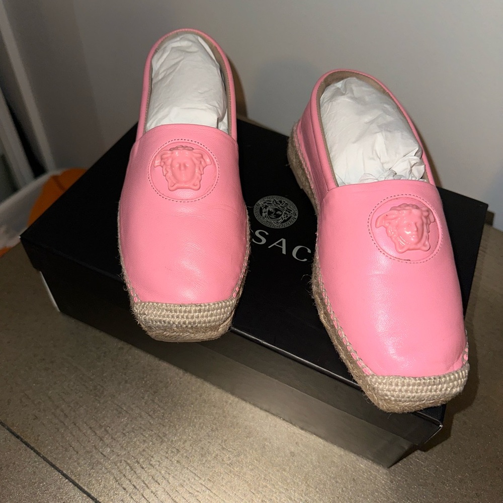Versace pink espadrilles